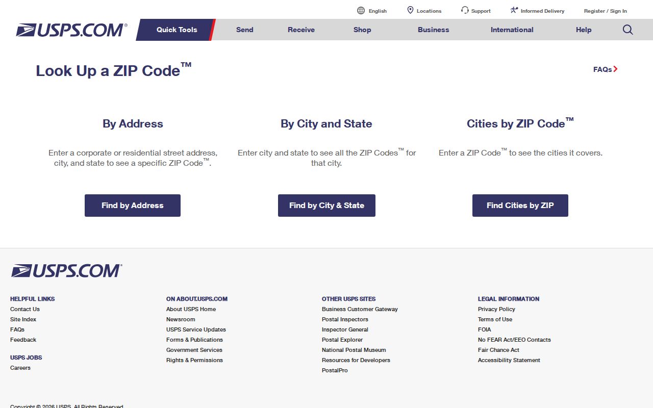 Lower Makefield ZIP directory USPS Lookup screen for delivery verification